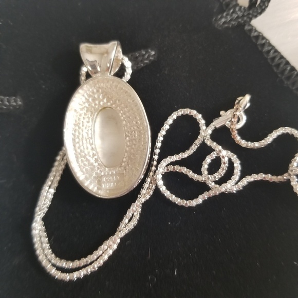 Mother of Pearl 925 sterling silver necklace - Picture 2 of 5